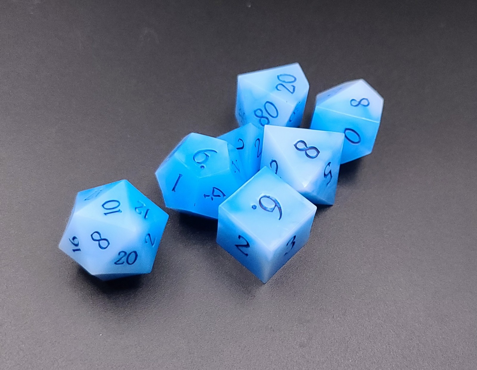 Skies of Blue handmade dice set