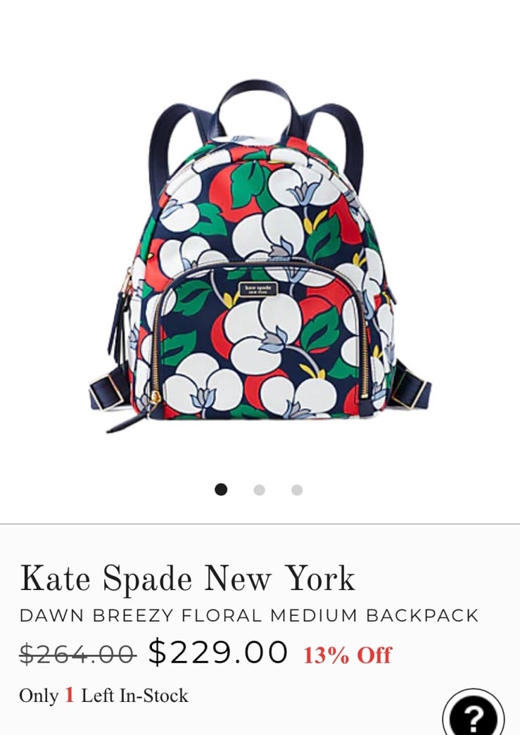 Kate Spade New York DAWN BREEZY FLORAL MEDIUM BACKPACK Backpacks