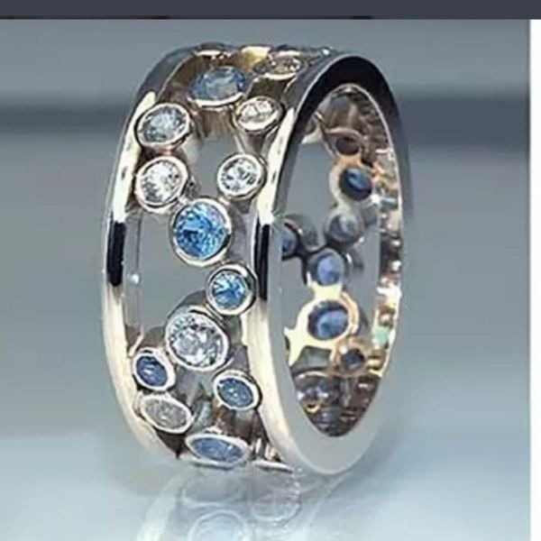 The Stellar Blue Band Ring in silver sz 6