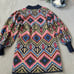 Farm Rio Rauti Wool Blend Sweater Dress Size Small Puff Sleeve Multicolor Medium