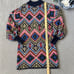 Farm Rio Rauti Wool Blend Sweater Dress Size Small Puff Sleeve Multicolor Medium