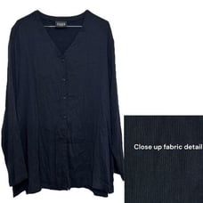 Eileen Fisher Boxy Black Ribbed Casual Cardigan Women Sz Medium Lagenlook USA