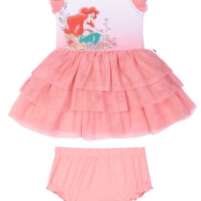 Disney Ariel Flutter Tiered Dress With Bloomer -0-3 Months