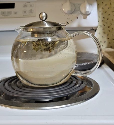 Glass Teapot Kettle with Infuser, Round Teapot with Removeable Strainer - NEW