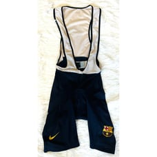 NIKE Cycling Bib Shorts XL Italy Bicycle Run Padded Mesh Bike Navy FC Barcelona