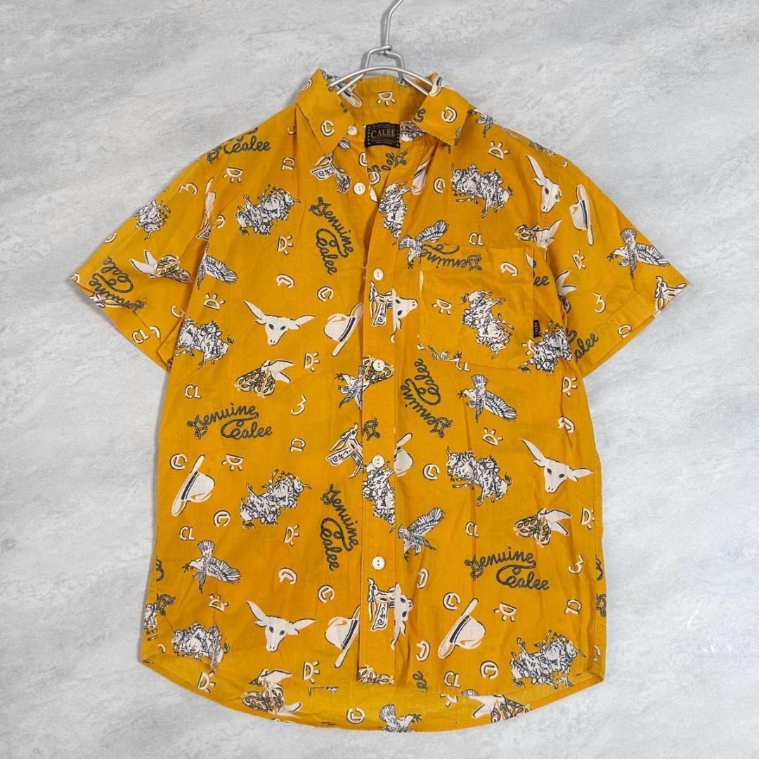 CALEE Carry Cotton Short Sleeve Shirt Size M Aloha Shirt