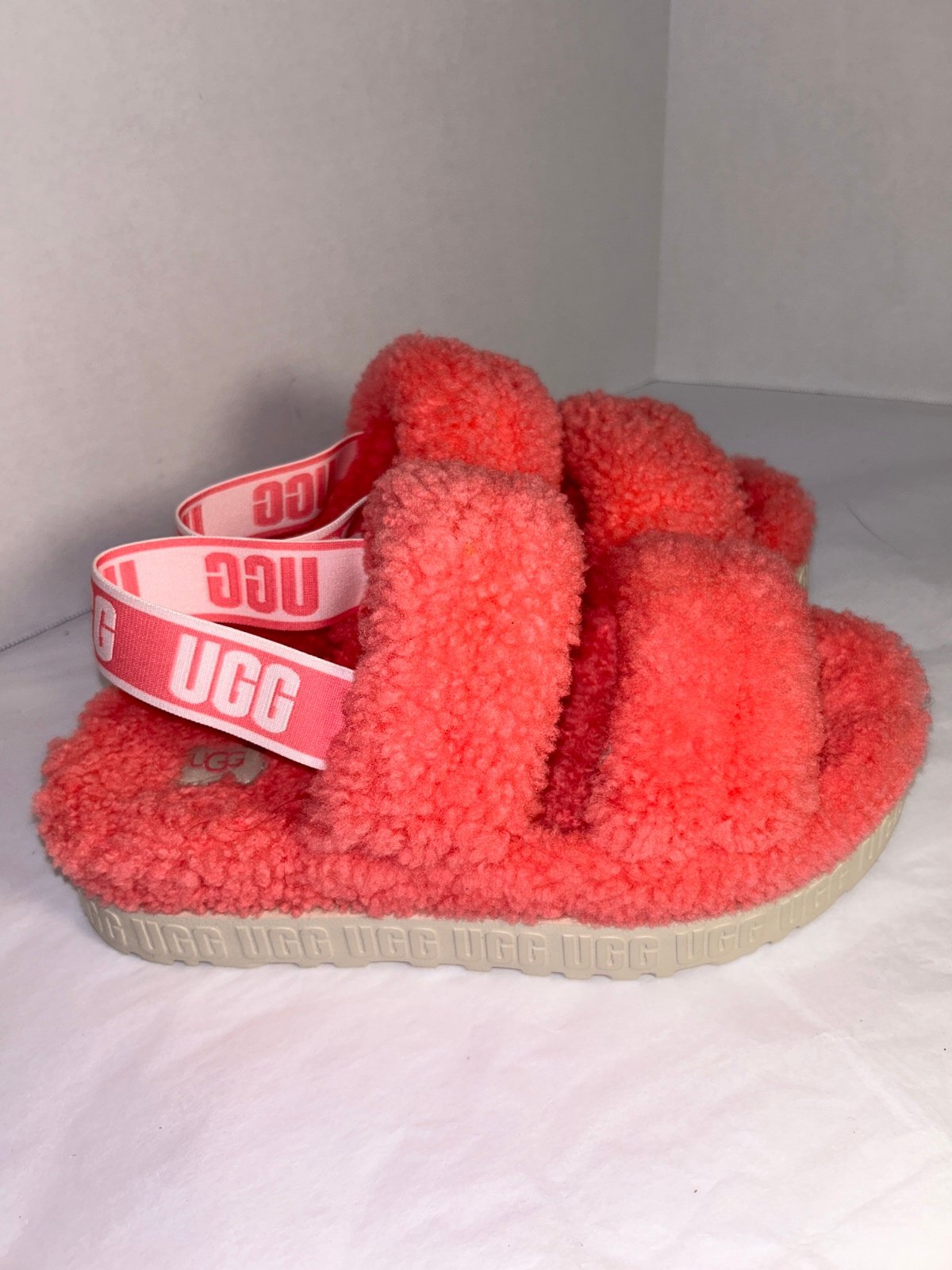 UGG Fluffita Pink Rose Shearling Platform Slipper/Shoe US 10