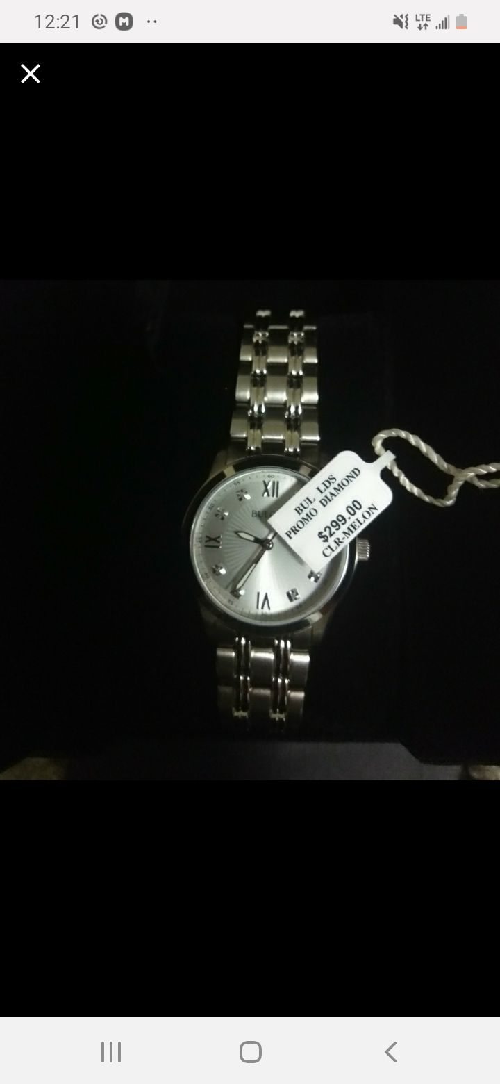 Bulova silver diamond accent watch