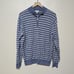 Peter Millar Crown Sweater Mens L Blue Merino Linen Mock Neck 1/4 Zip Pullover