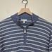 Peter Millar Crown Sweater Mens L Blue Merino Linen Mock Neck 1/4 Zip Pullover