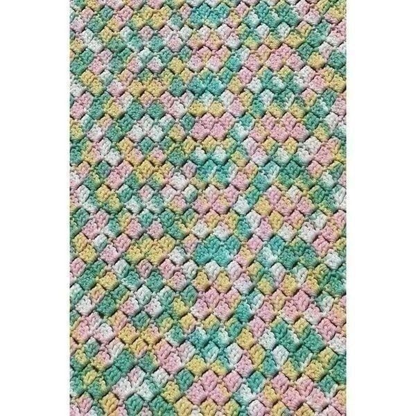 Vintage Crochet Afghan Blanket Throw 36 x 64 Multicolor