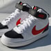 Nike Court Borough Mid 2 (GS) White/Black/University Red Size 6.5Y (New)
