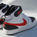 Nike Court Borough Mid 2 (GS) White/Black/University Red Size 6.5Y (New)