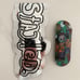 Stacked bozo hand painted embossed graphic fingerboard deck 33mm