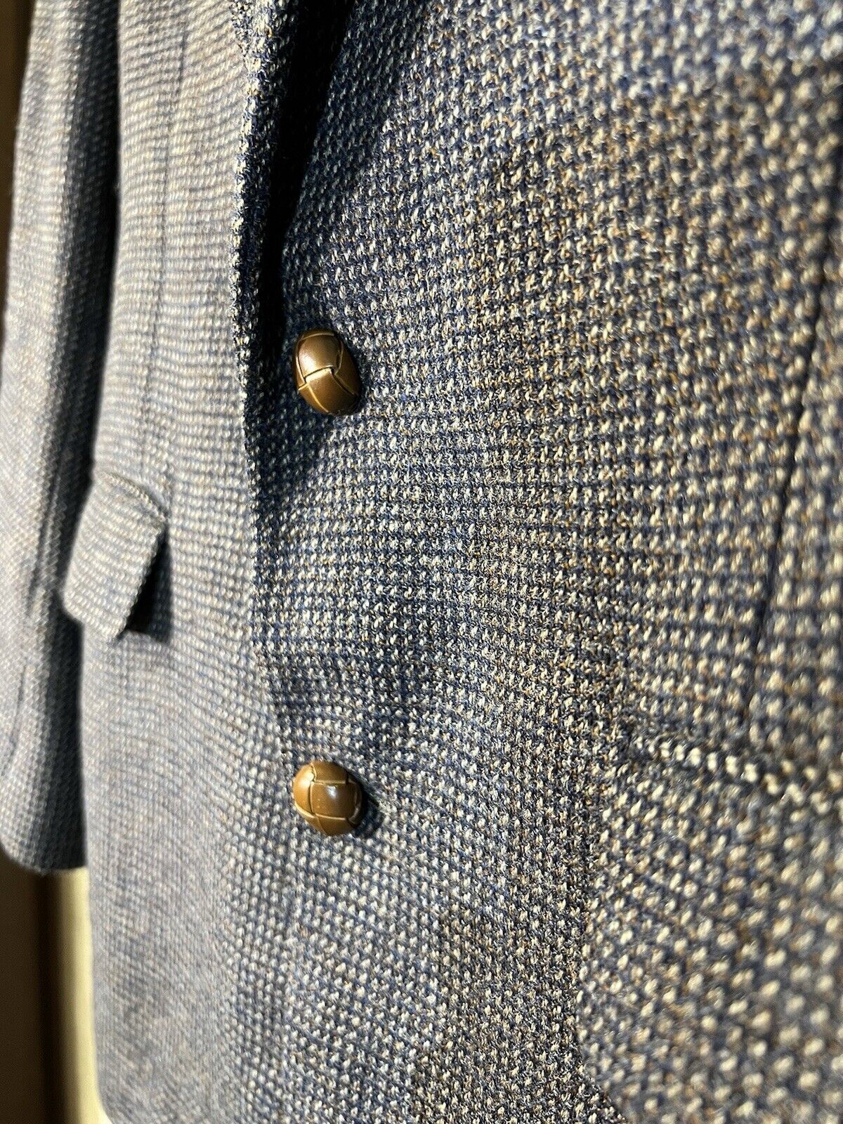 Vintage Bill Blass 100% Pure Wool Tweed Blazer Mens Size L