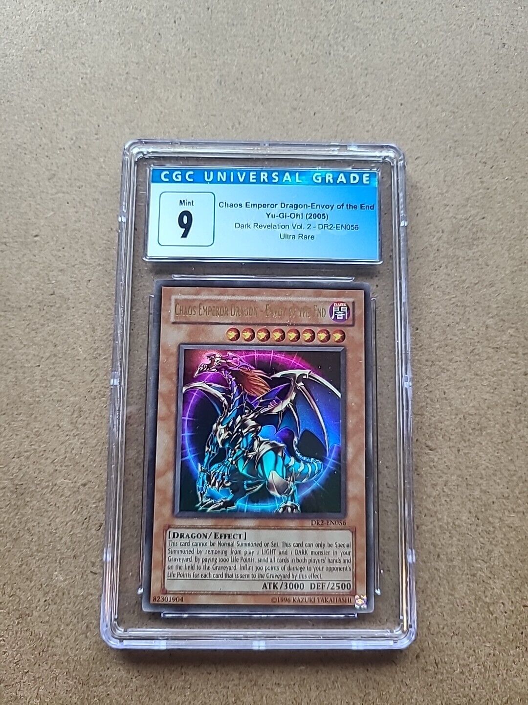 YUGIOH DR2-EN056 CHAOS EMPEROR DRAGON ULTRA RARE HOLO FOIL CARD CGC 9