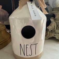 Rae Dunn Nest Birdhouse with Burlap Bow (2019)