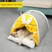 New Yellow Household Cat Nest Portable Pet Cat Tent Warm Cat Bed Semi-enclosed