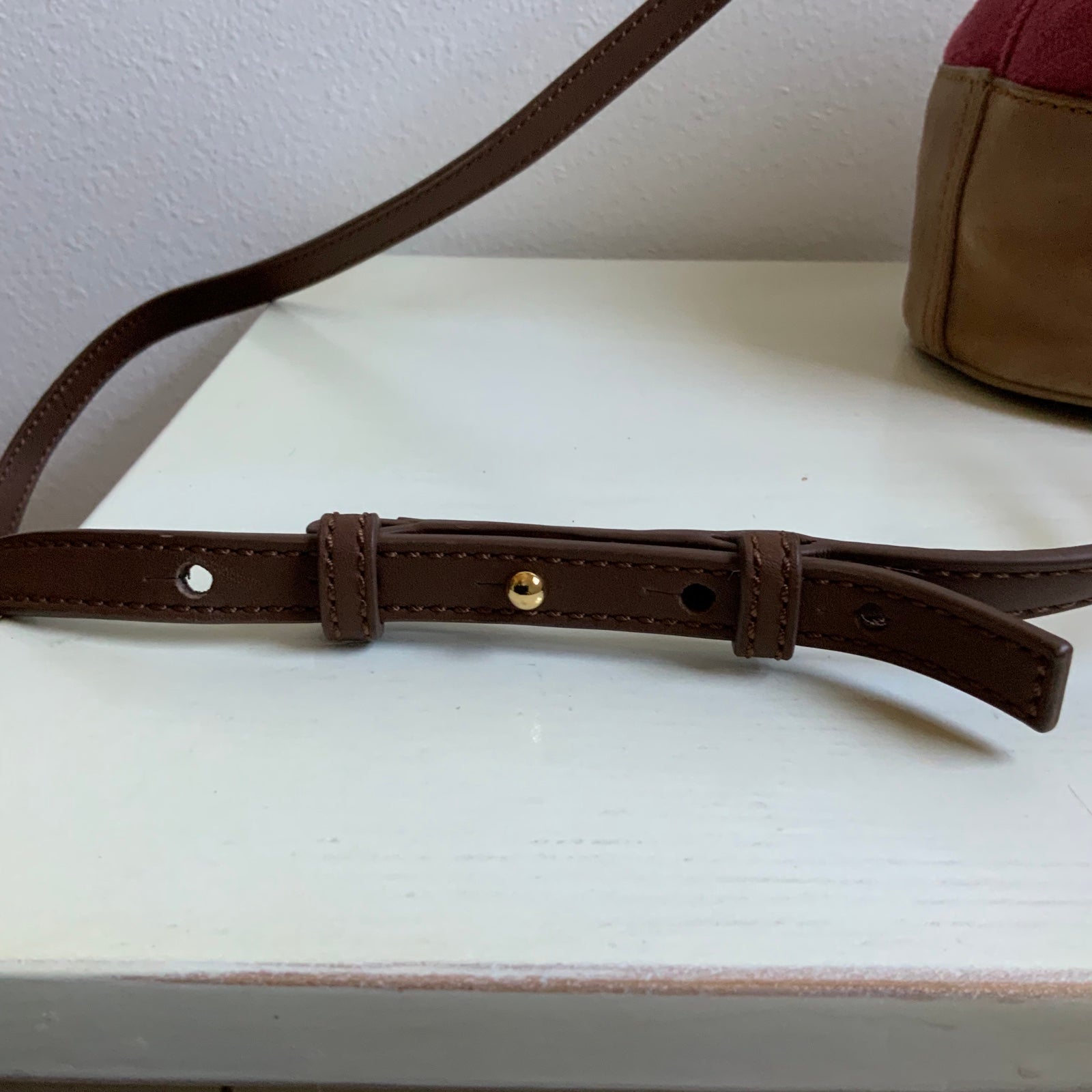 Ugg Burgundy Crossbody Bucket Bag newest