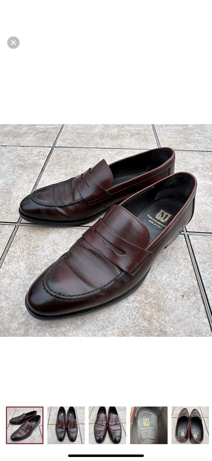 Bruno Magli Made in Italy Leather Penny Loafers Size 9,5