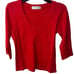 Juicy Couture V-neck T shirt Jr Sz L made in Glamorous USA Red 1/2 Sleeve Y2K