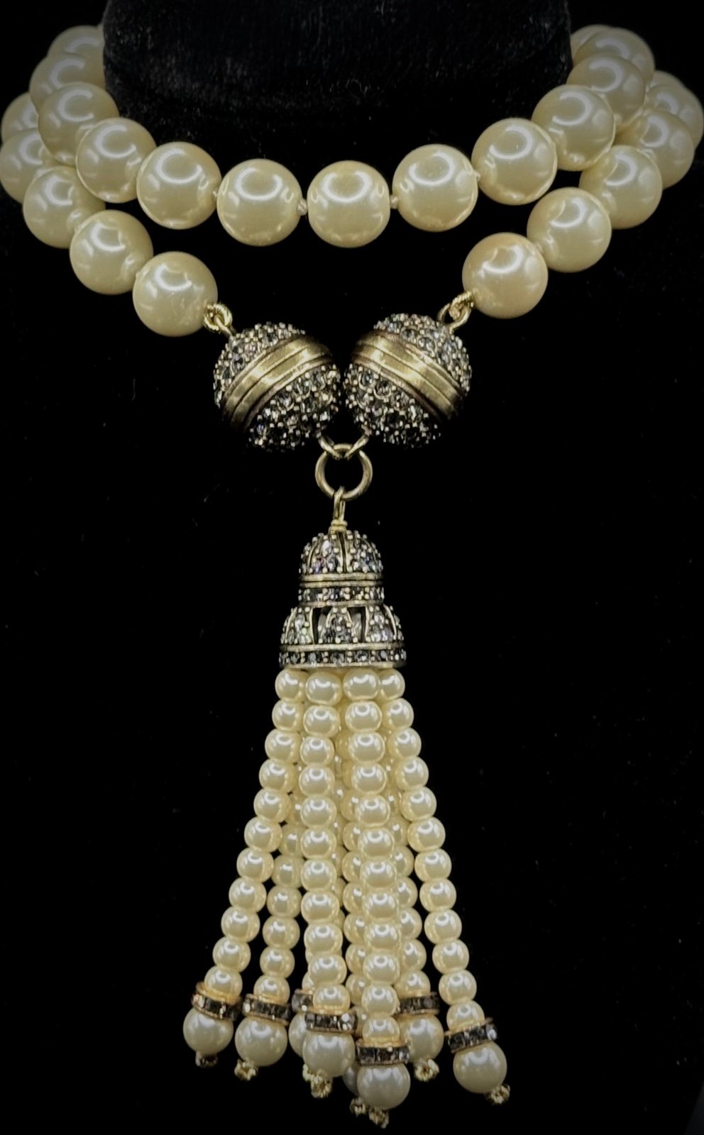 HEIDI DAUS White Pearl Tassel Necklace - HAVE IT YOUR WAY - SET OF 2