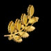 Vintage 80s Leaf Amber Honey Rhinestone Gold Tone Brooch Pin W. Germany