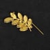 Vintage 80s Leaf Amber Honey Rhinestone Gold Tone Brooch Pin W. Germany