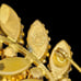 Vintage 80s Leaf Amber Honey Rhinestone Gold Tone Brooch Pin W. Germany