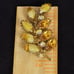 Vintage 80s Leaf Amber Honey Rhinestone Gold Tone Brooch Pin W. Germany