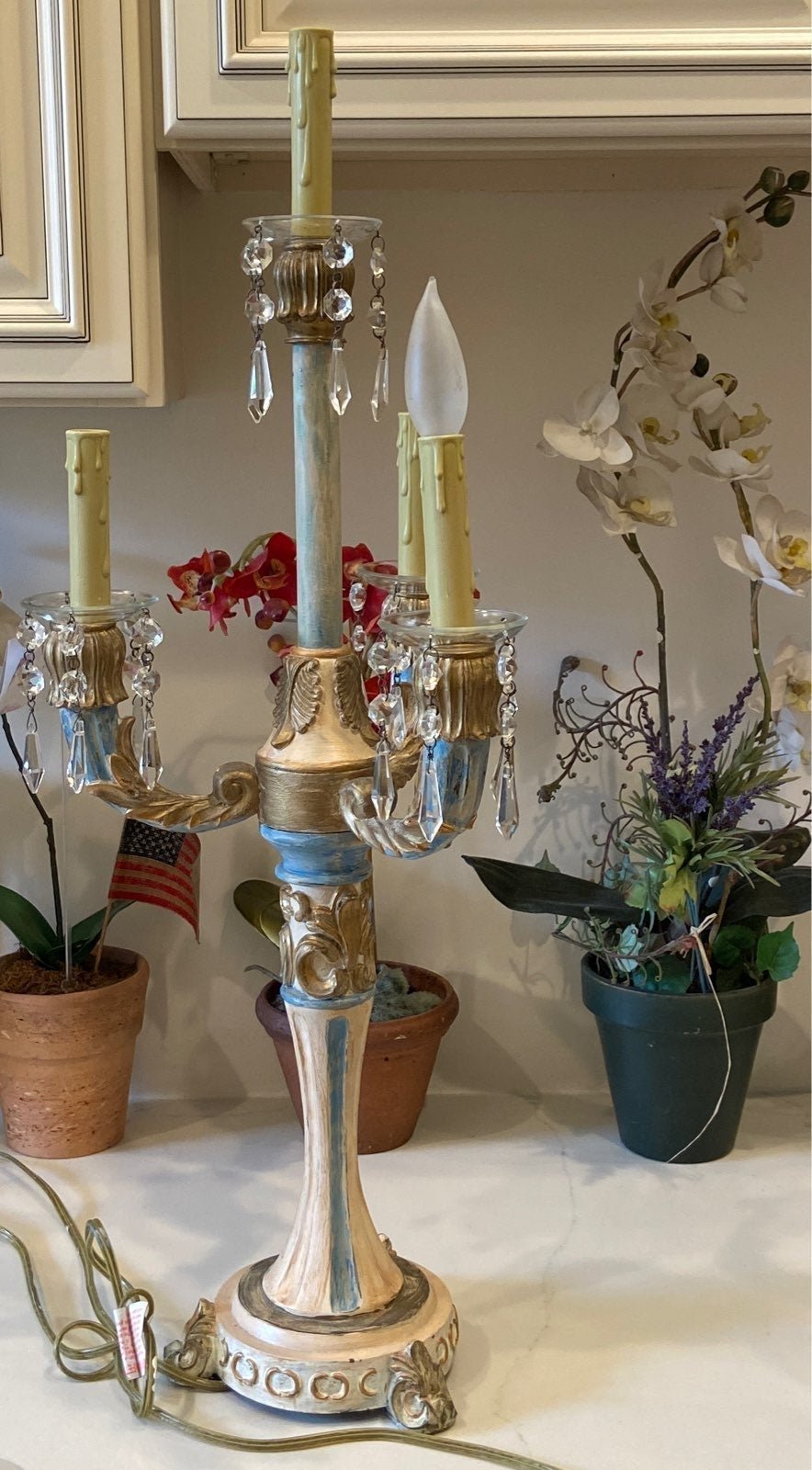 Shabby chic elegant style candelabra