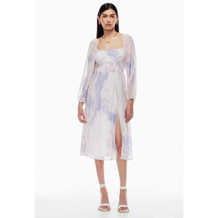 EUC Women's Aritzia Wilfred Bella Slit Midi Dress Size XL Pink Rose
