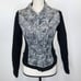 Anthropologie Knitted & Knotted Moto Sweater Women's XS Gray Black Floral Boho