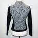Anthropologie Knitted & Knotted Moto Sweater Women's XS Gray Black Floral Boho