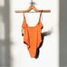 NEW w.tag Free People x Toast Nectarine Solid High Cut One-Piece Swimsuit XL