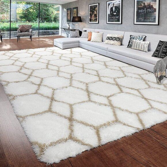 NEW White Rugs for Living Room,6x9 Rug,Big Large Area Rugs