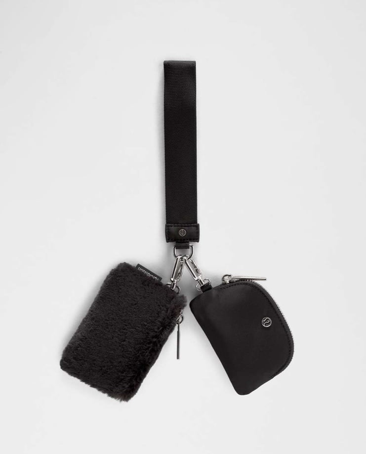 Lululemon Dual pouch wristlet plush Fleece Black