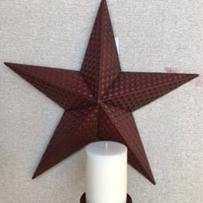 HOME INTERIORS HAMMERED BRISTOL RED STAR CANDLE HOLDER