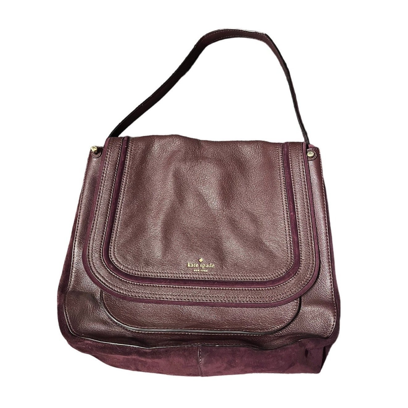 Kate Spade Rianne Pratt Street Burgundy Leather/Suede Tassel Crossbody Handbag
