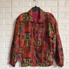 Vtg FUDU international 100% silk jogging Bomber jacket women’s size L