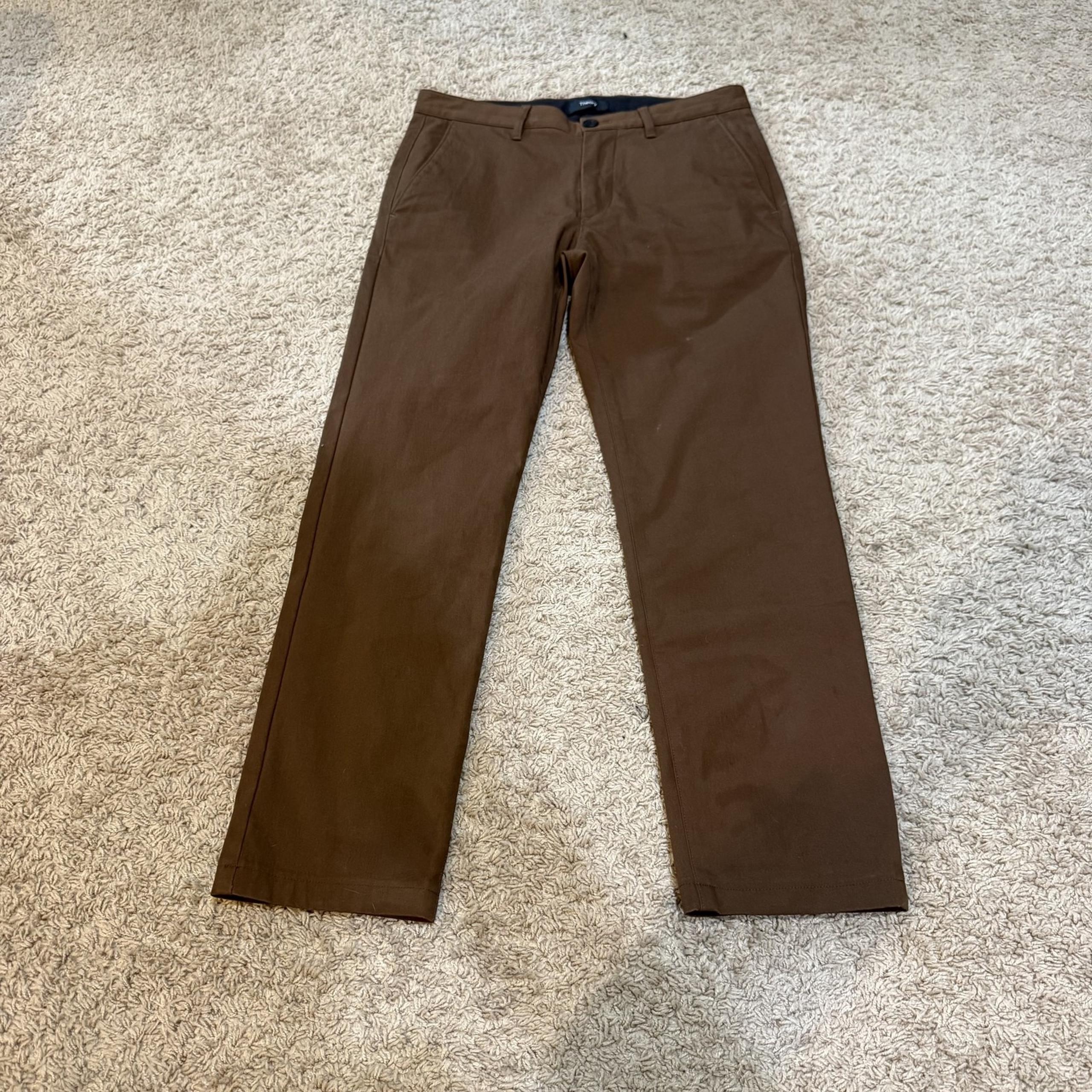 Theory Pants Mens 29 Brown Straight Leg Casual Chino Dress Slim Fit Turkey