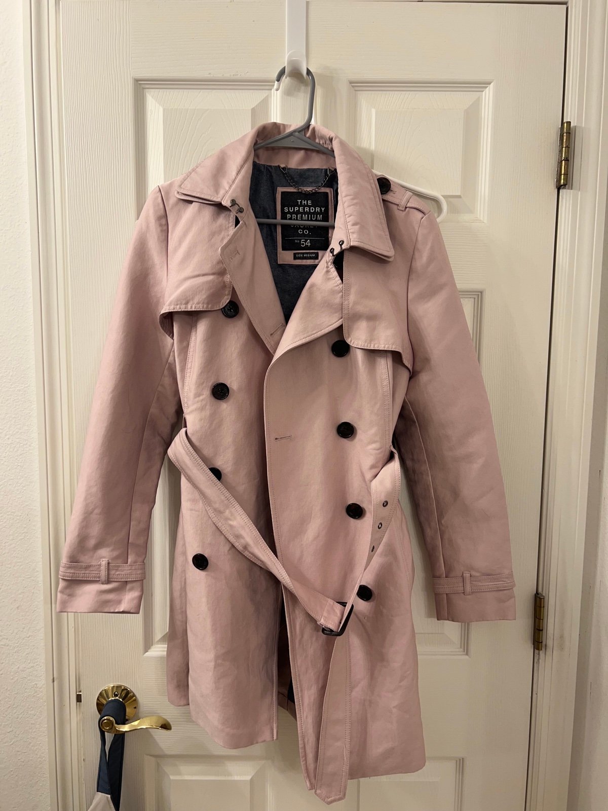 Pastel baby dusty pink windbreaker trench coat super dry