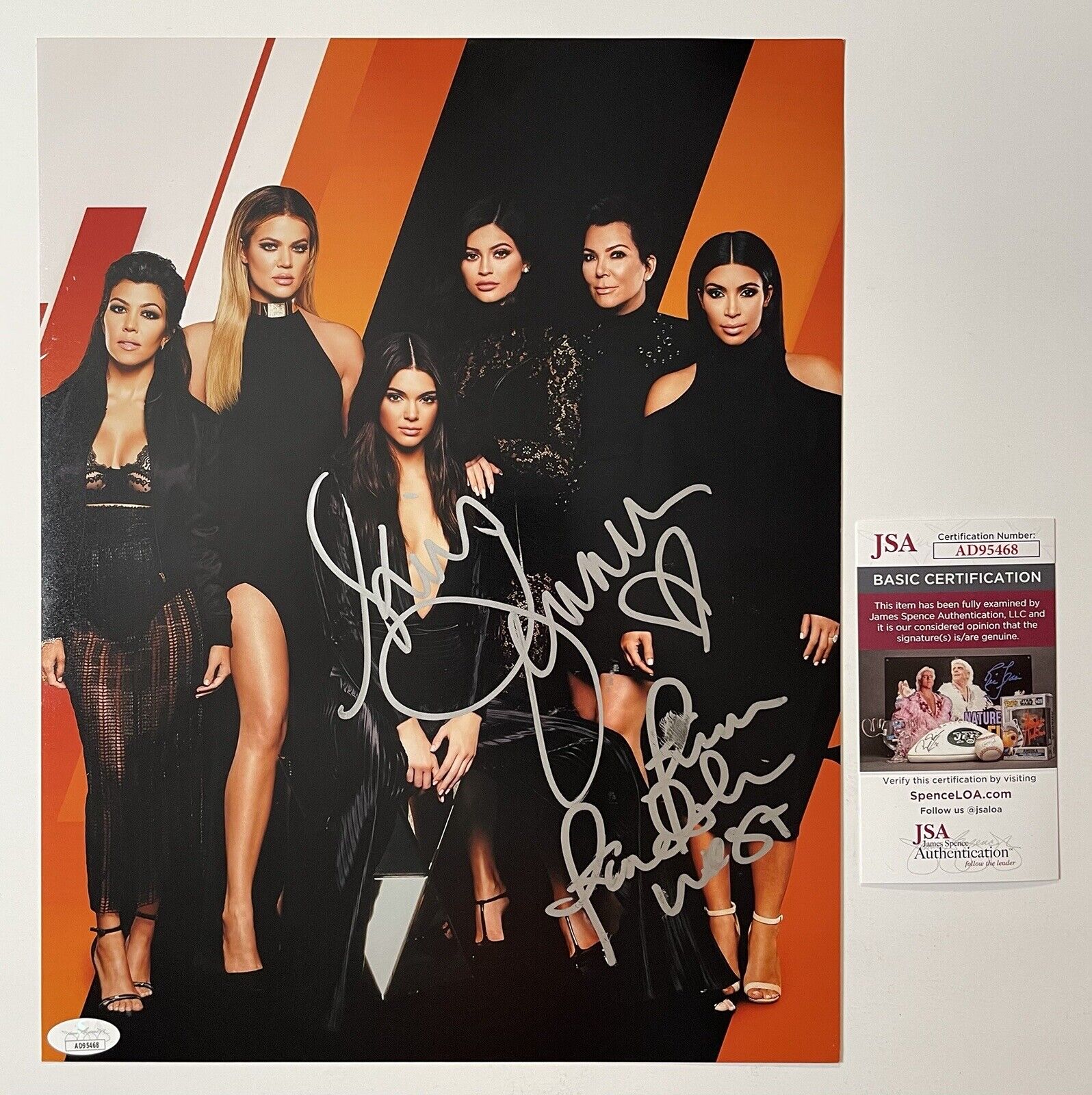 KIM KARDASHIAN WEST KRIS JENNER SIGNED 11X14 PHOTO VERY RARE JSA COA