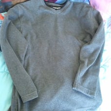 BCC Extreme V-Neck Grey Sweatshirt Size L 100% Polyester RN # 102672