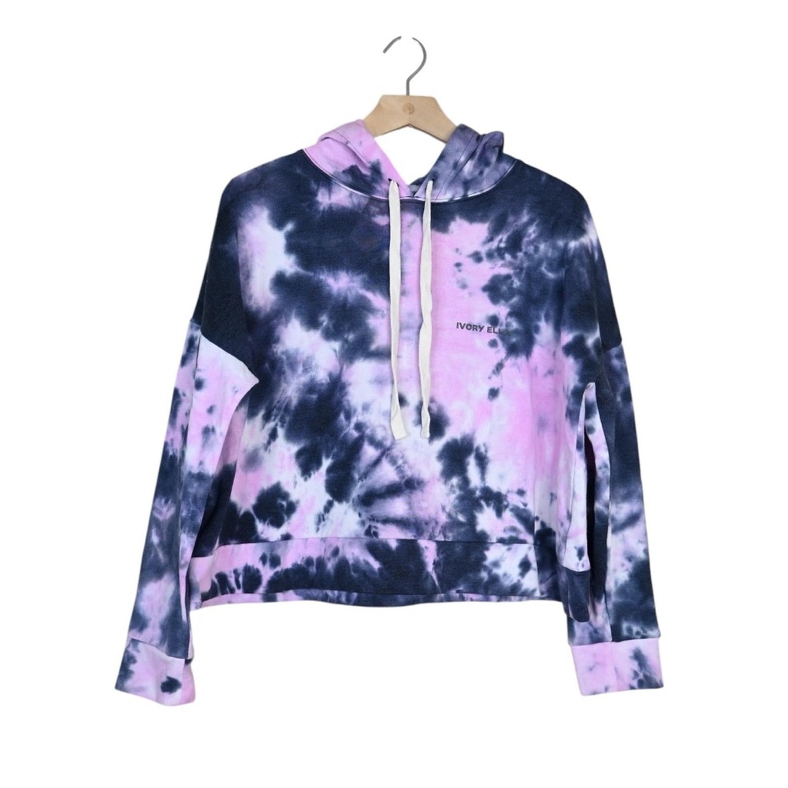 Ivory Ella Womens M Drawstring Pullover Tie-Dye Hoodie