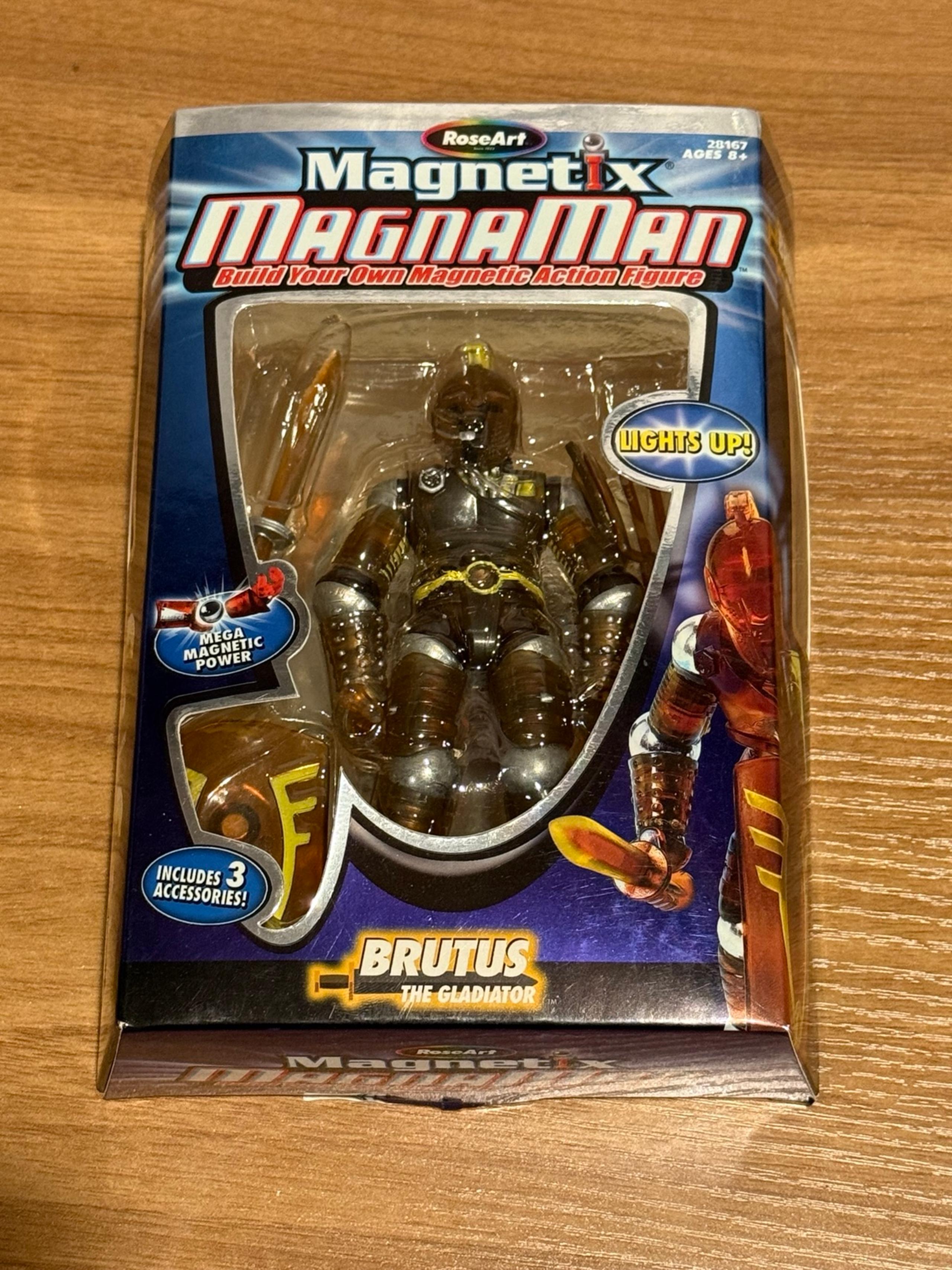 Vintage 2005 Mega Magnetic Power Force Magna Man Ancient Warriors Figure Brutus