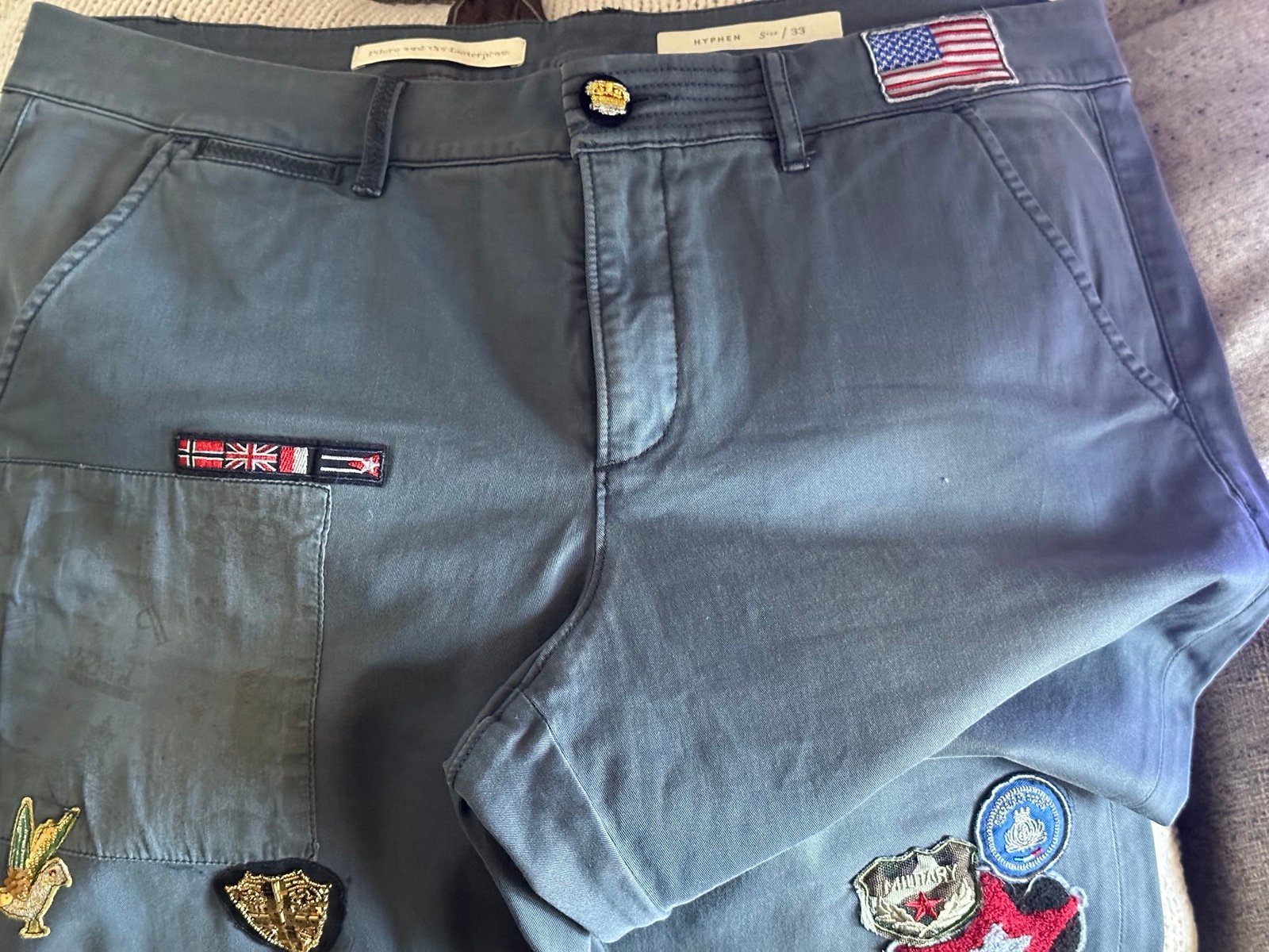 Pilcro and the Letterpress faded navy chino ankle pants