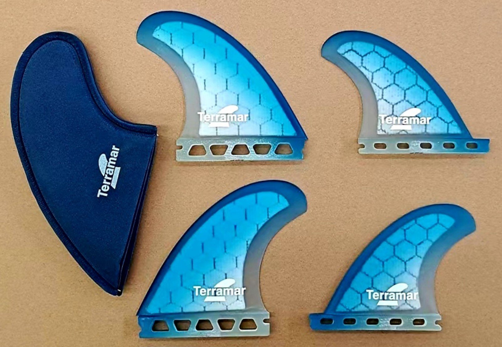 TERRAMAR SURFCO STRETCH QUAD SURFBOARD FINS FUTURE BASE