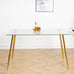Modern Glass Dining Table - 51 Rectangular w/ Gold Legs