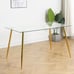 Modern Glass Dining Table - 51 Rectangular w/ Gold Legs